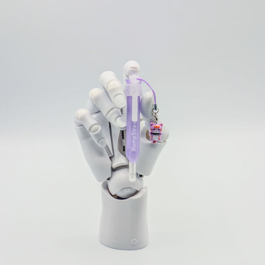 Light purple BumpStraw bump straw powder spoon with cat charm, for cacao